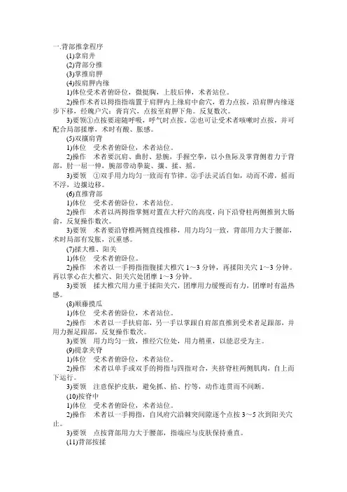 推拿按摩(背部,腰部)