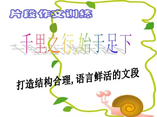 片段作文的教学