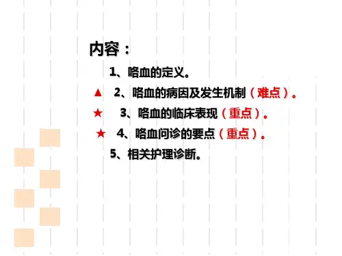 咯血教学课件ppt