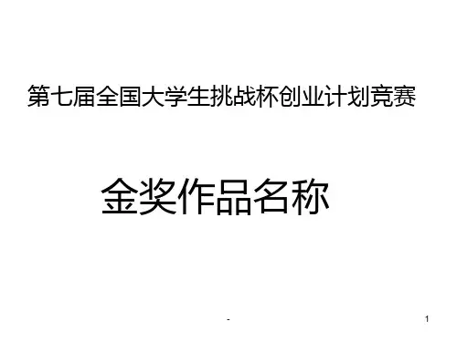第七届全国大学生挑战杯创业计划竞赛金奖作品PPT课件