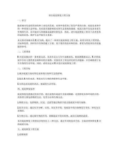 原位底泥修复工程方案