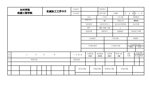 主轴箱零件加工工序卡片111