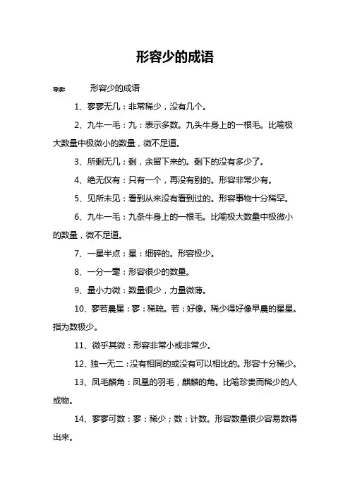 形容少的成语