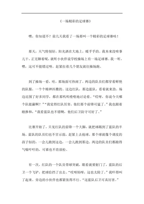 《一场精彩的足球赛》