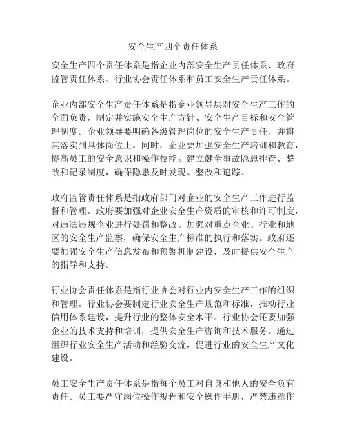 安全生产四个责任体系