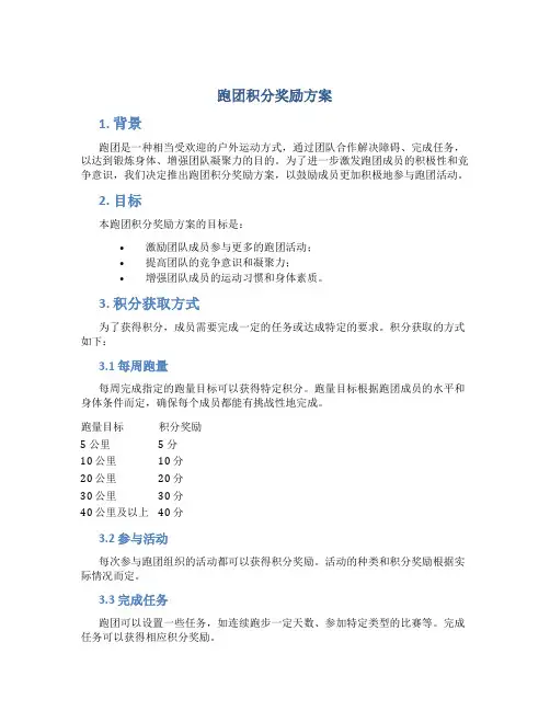 跑团积分奖励方案