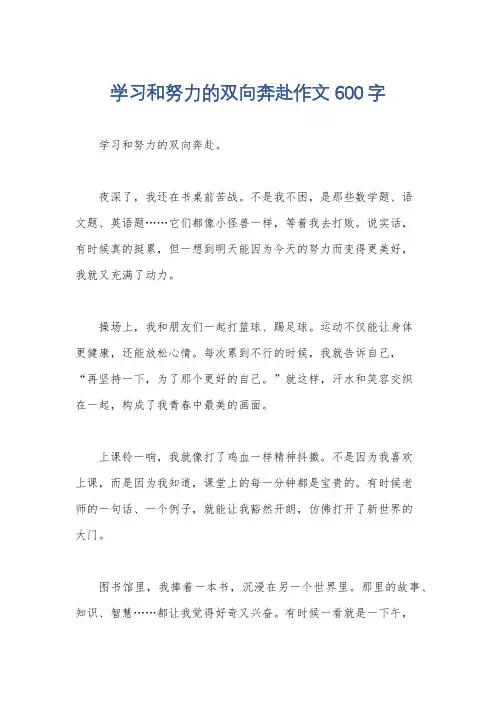 学习和努力的双向奔赴作文600字