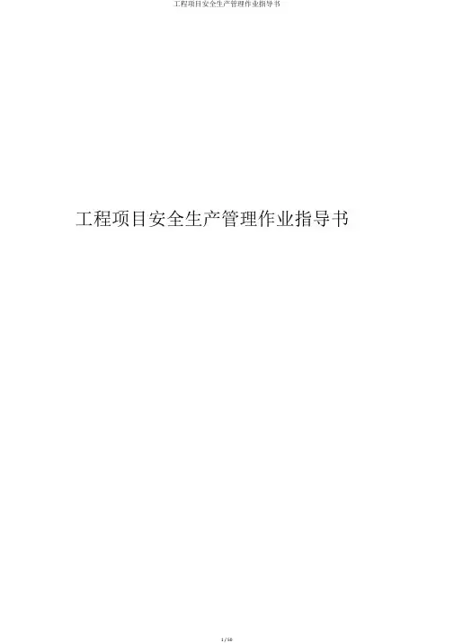 工程项目安全生产管理作业指导书