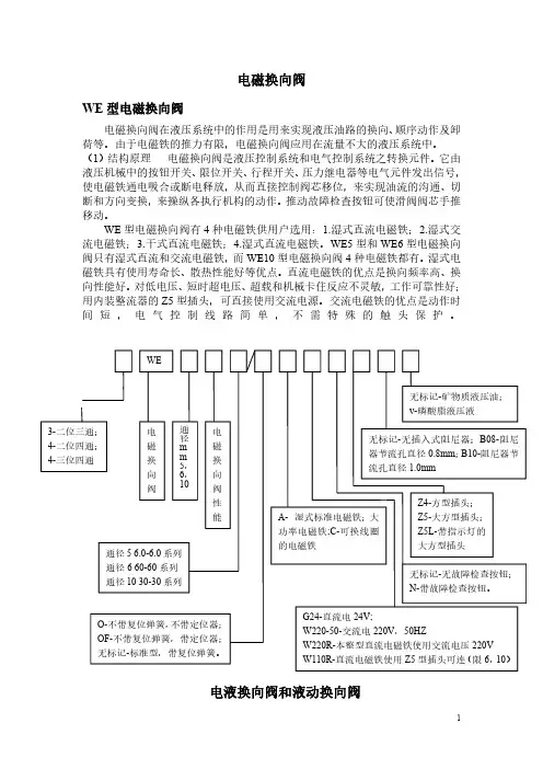 液压电磁阀型号解释
