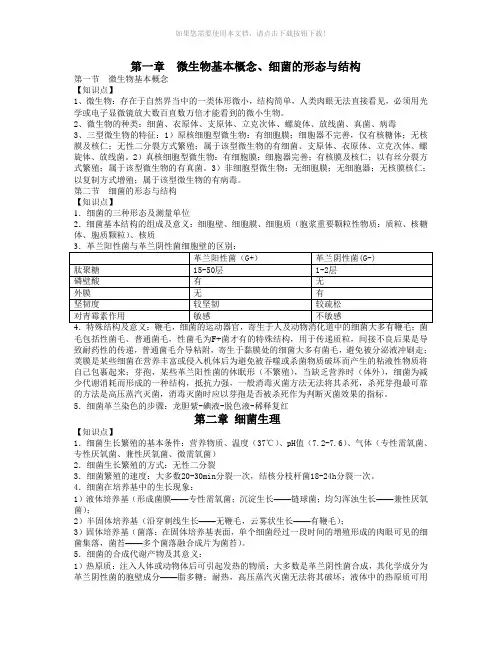 病原生物与免疫学知识点