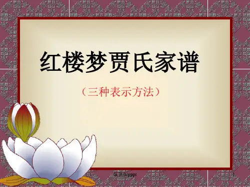 红楼梦贾氏家谱图PPT课件