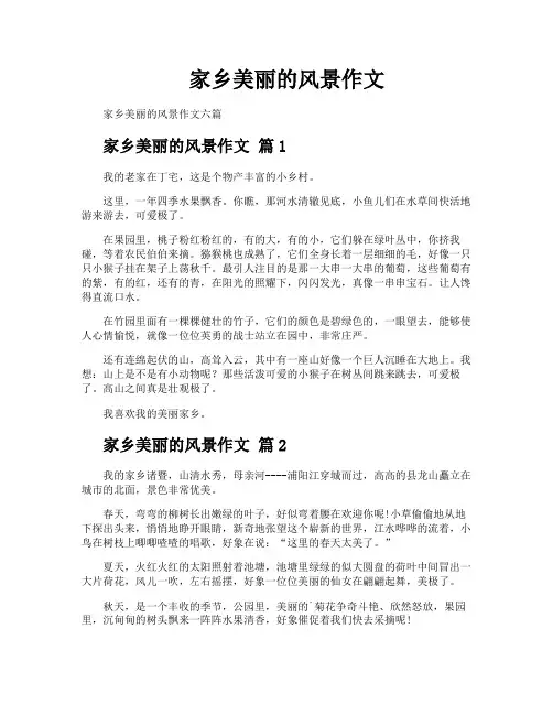 家乡美丽的风景作文