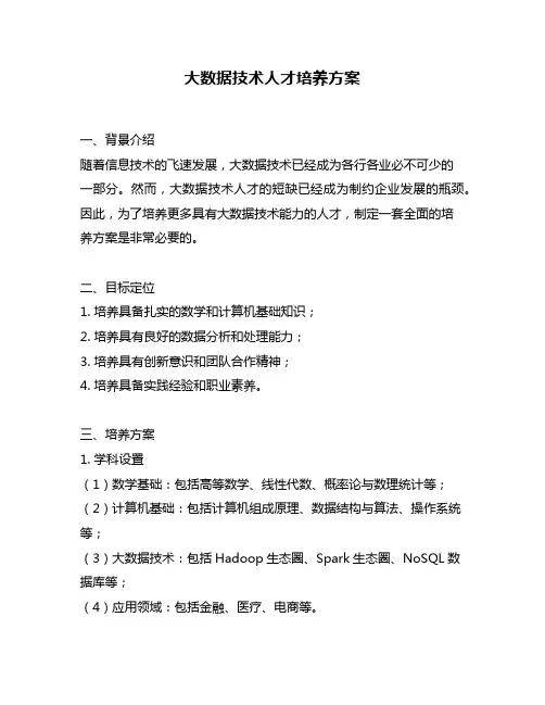 大数据技术人才培养方案