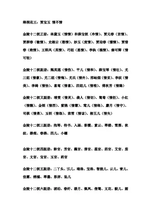 红楼情榜