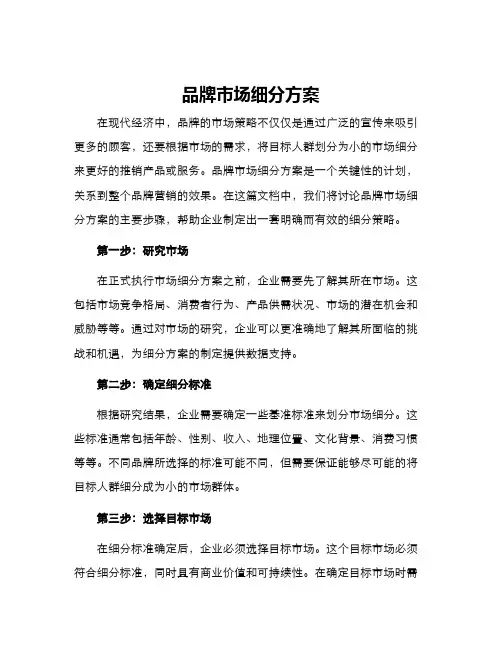 品牌市场细分方案