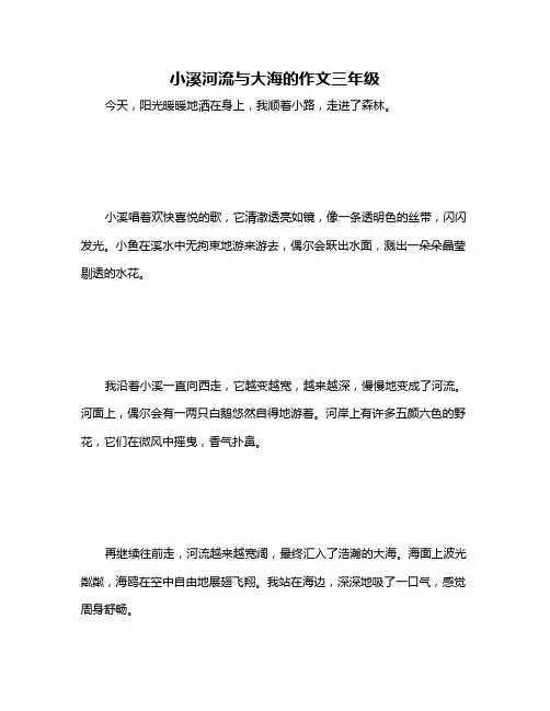 小溪河流与大海的作文三年级