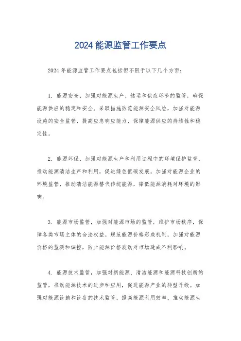 2024能源监管工作要点