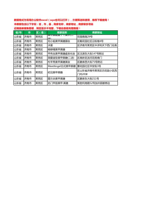 2020新版山东省济南市莱芜区美睫工商企业公司商家名录名单黄页联系号码地址大全11家