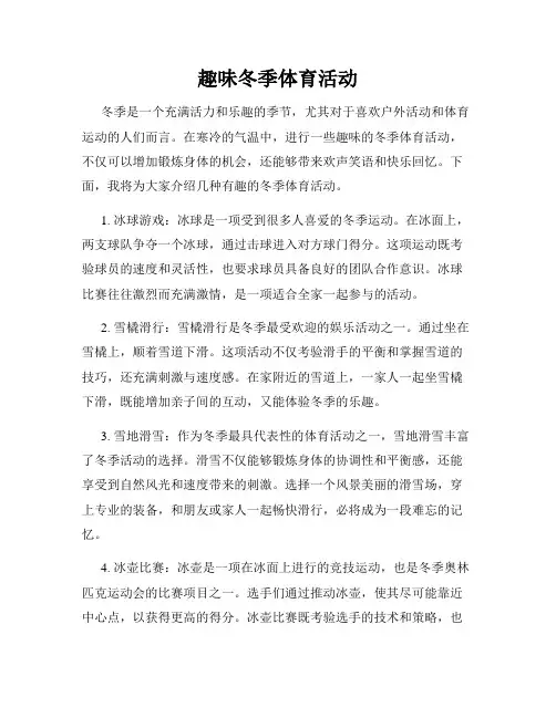 趣味冬季体育活动