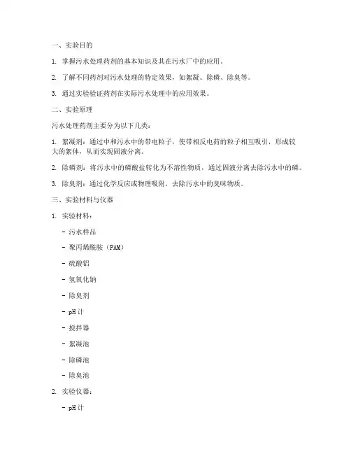 污水厂药剂实验报告
