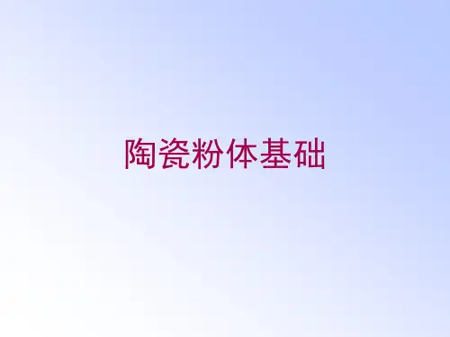 陶瓷粉体基础、表征培训课件：粉体工艺性能、粒度测定方法、粉体的比表面及测定