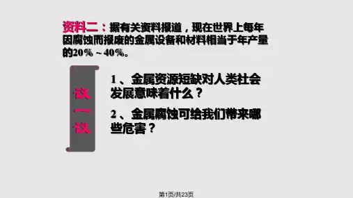 金属的锈蚀和防护PPT课件