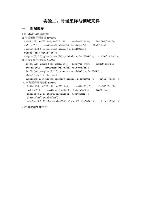数字信号处理第三版用MATLAB上机实验