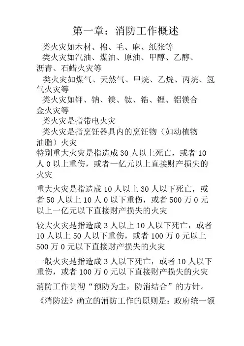 初级建构筑物消防员精简考点