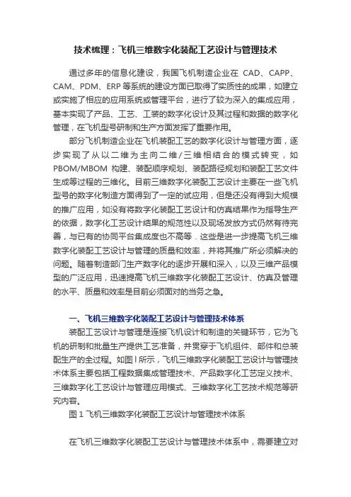 技术梳理：飞机三维数字化装配工艺设计与管理技术
