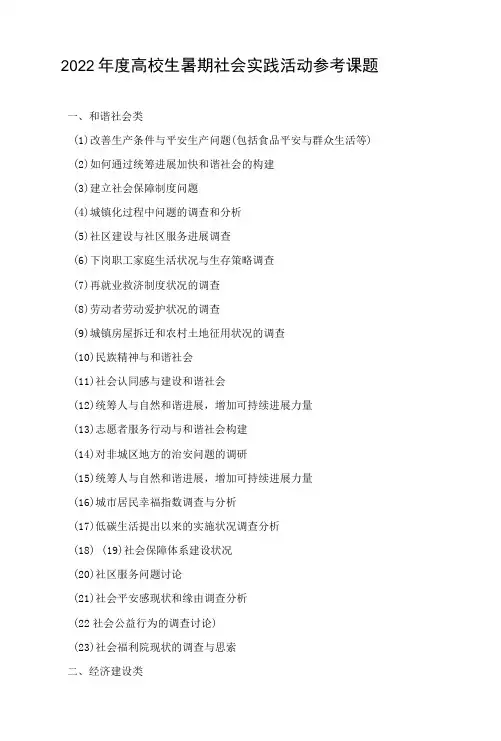 调查报告的题目选取