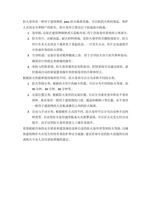 防火卷帘的组成及分类