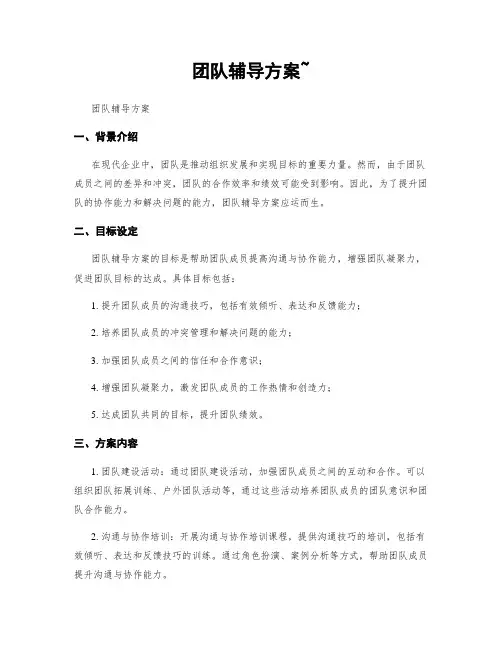 团队辅导方案~