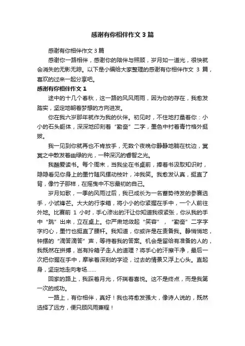 感谢有你相伴作文3篇