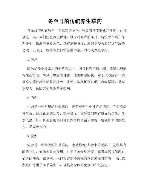 冬至日的传统养生草药