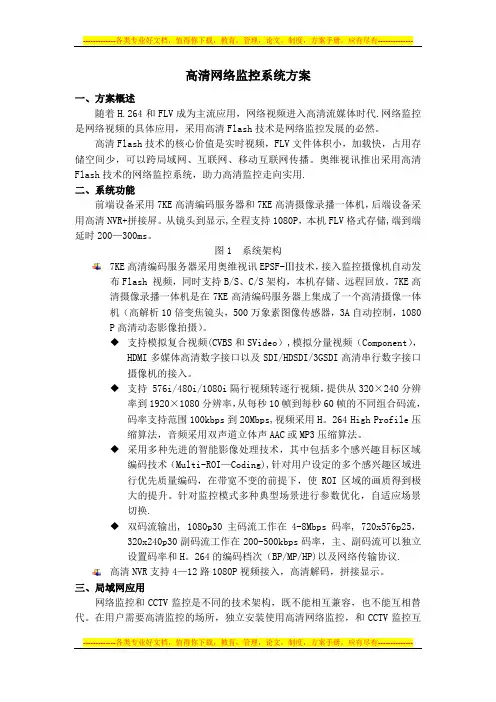 高清网络监控系统方案