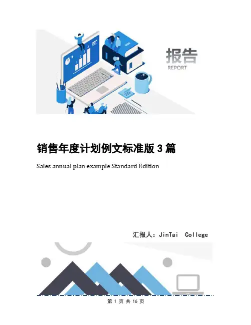 销售年度计划例文标准版3篇