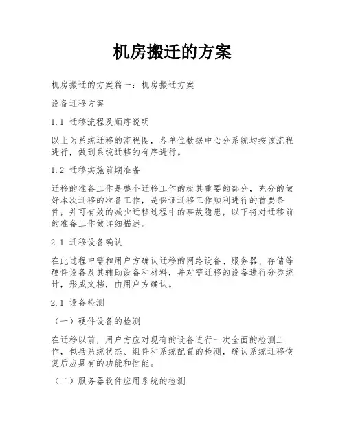 机房搬迁的方案
