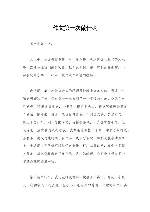 作文第一次做什么