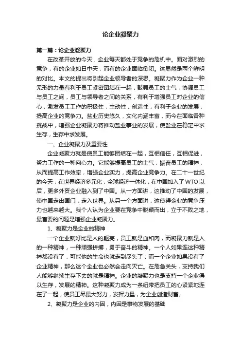 论企业凝聚力
