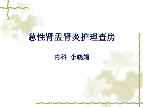 急性肾盂肾炎护理查房PPT课件