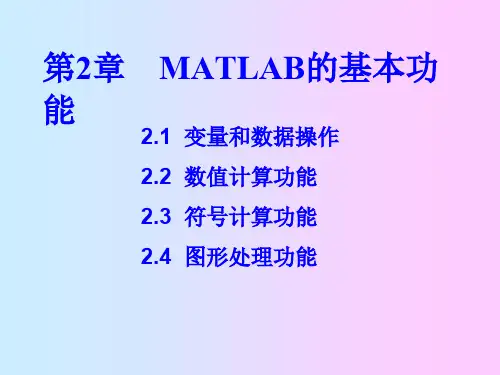 第二章Matlab 基本功能