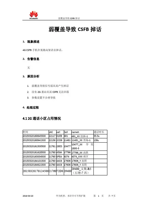 网规网优参数-弱覆盖导致CSFB掉话