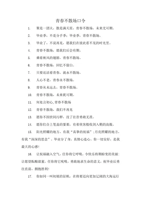 青春不散场口令