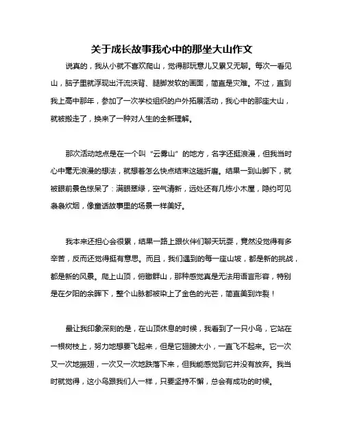 关于成长故事我心中的那坐大山作文