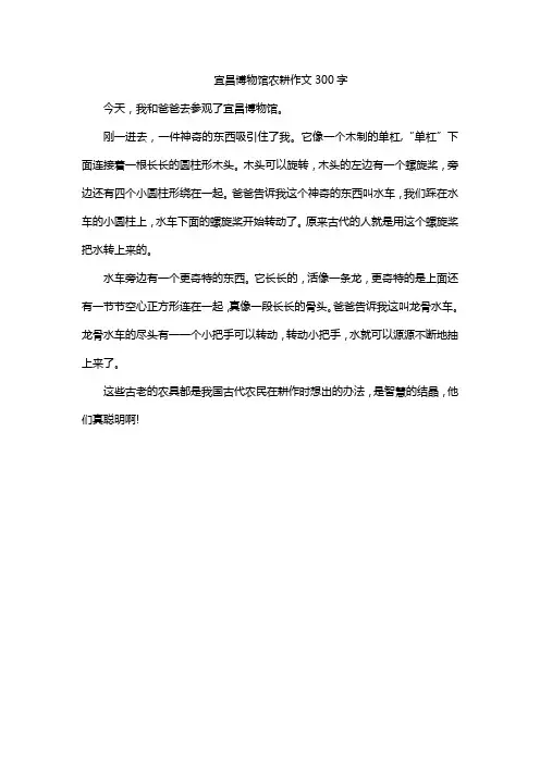 宜昌博物馆农耕作文300字