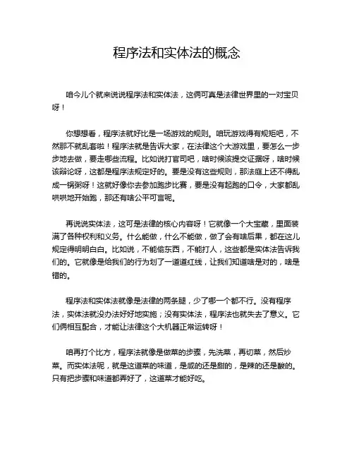 程序法和实体法的概念