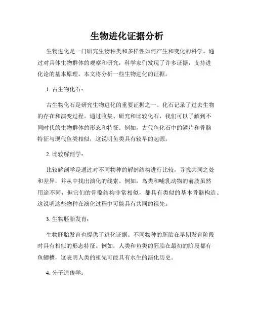 生物进化证据分析