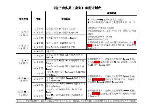 《电子商务美工》实训计划