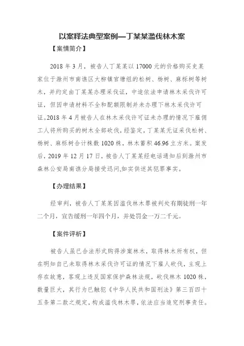 以案释法典型案例—丁某某滥伐林木案