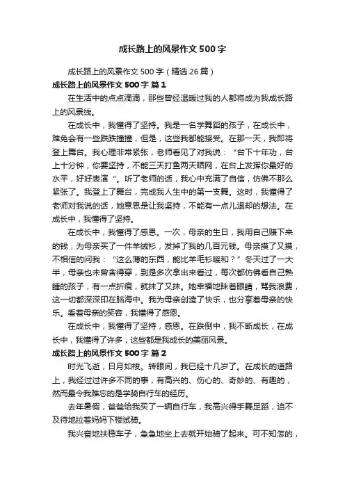 成长路上的风景作文500字（精选26篇）